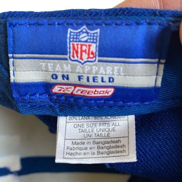 New York Giants NFL Reebok Hat Cap Blue White Adjustable Strapback One Size - Picture 9 of 14
